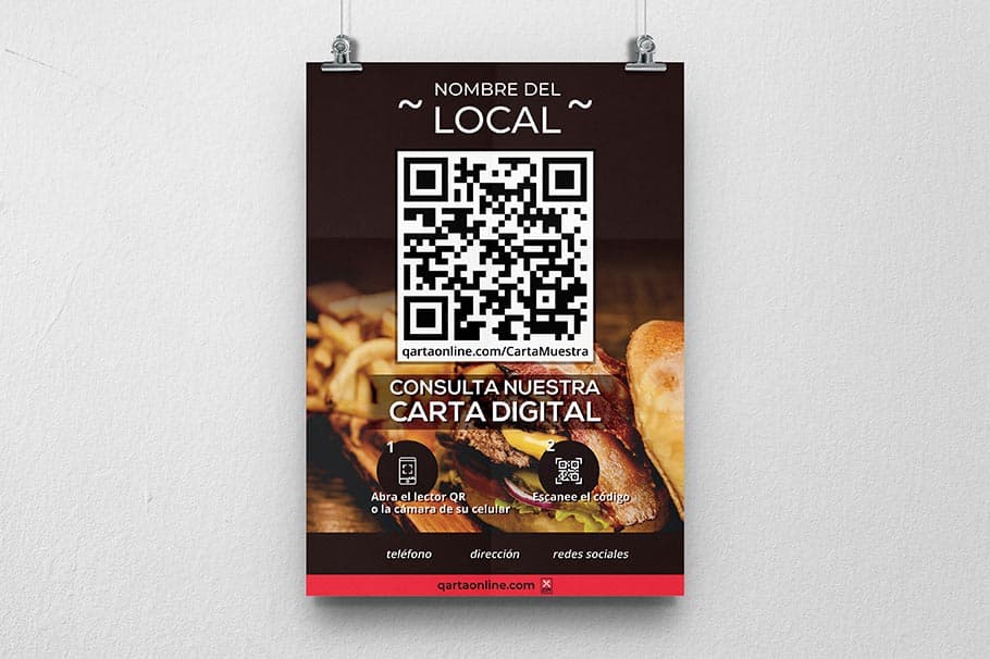 Poster con código QR
