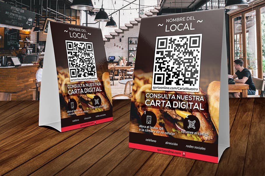 Tent cards con código QR